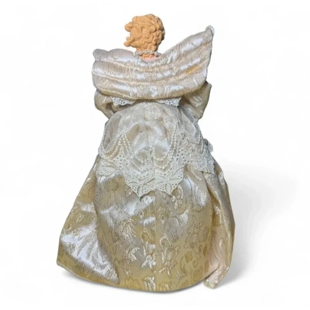 VTG Blonde Angel Christmas Tree Topper Holiday Decoration Festive Nostalgic